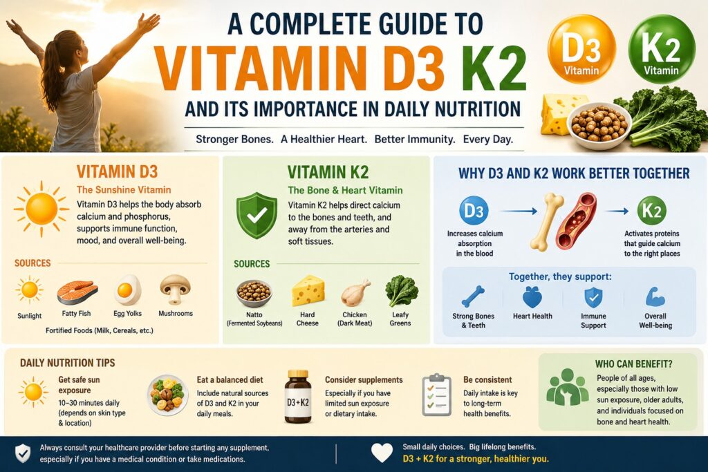 A Complete Guide to Vitamin D3 K2 and Its Importance in Daily Nutrition